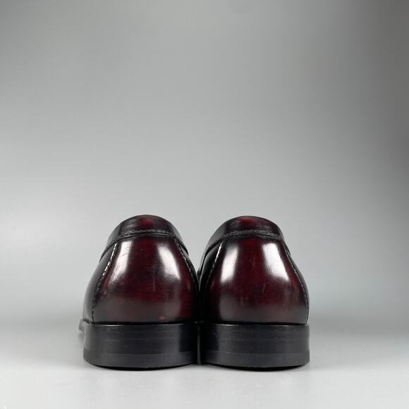 Cole Haan 03504 Men\'s 8.5 D Burgundy Leather Slip On Penny Loafer Dress Shoe GUC main image 6
